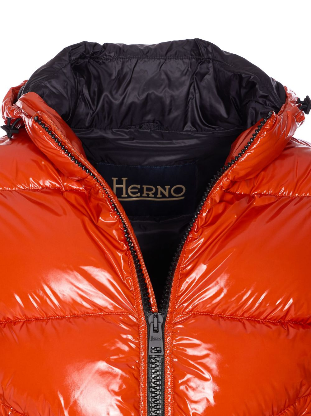 glossy hooded puffer jacket - 3