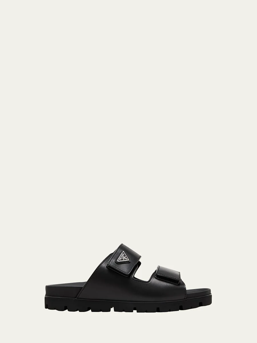 Men's Fussbett Leather Dual-Grip Slide Sandals - 1