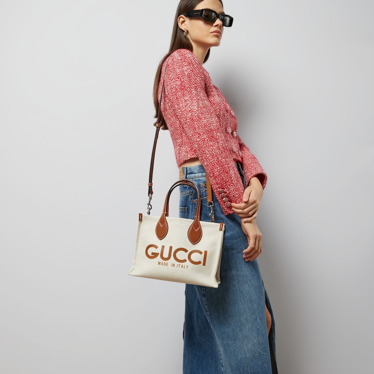 Mini tote bag with Gucci print - 4