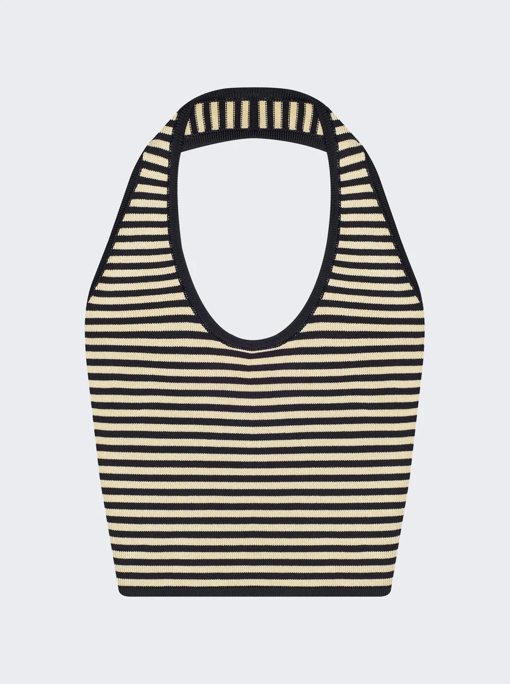 Pop Stripe Halter Black And Custard - 1
