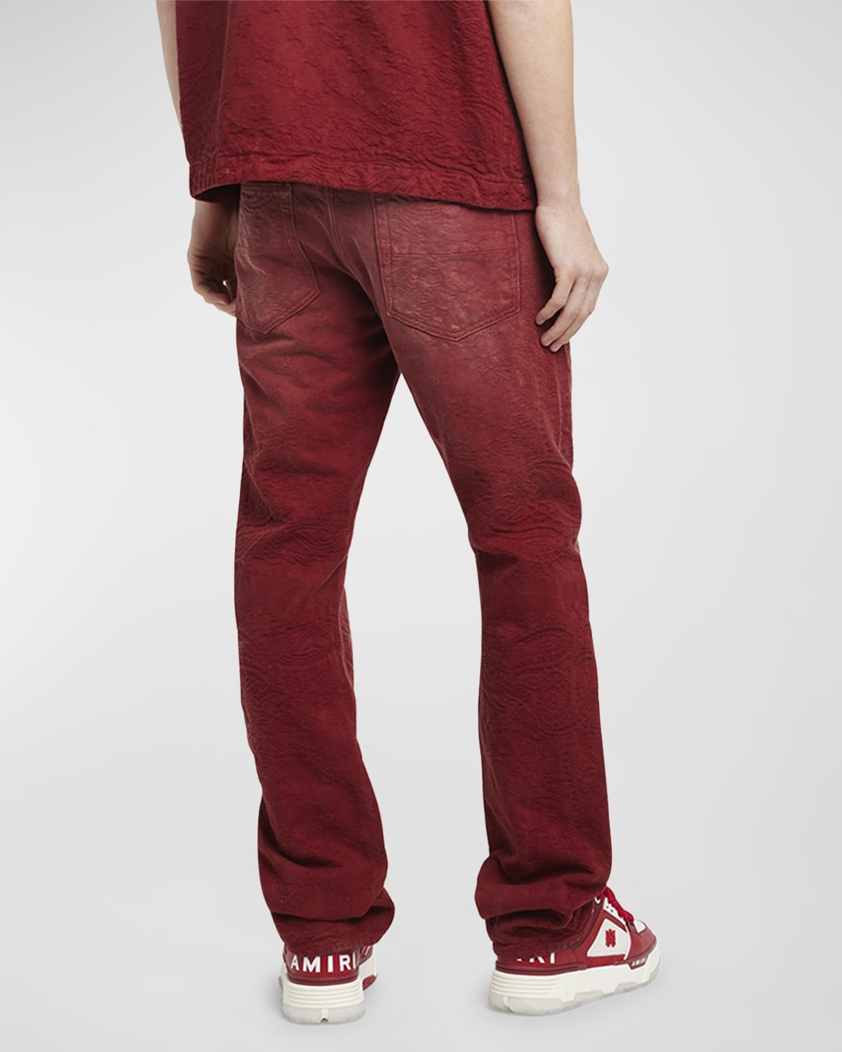 Men's Bandana Jacquard Straight-Leg Jeans - 4