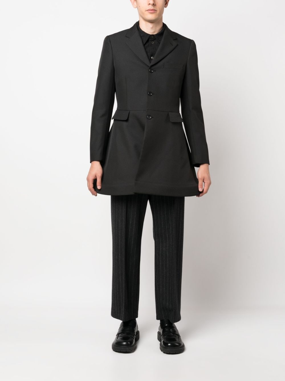 flared single-breasted coat - 4