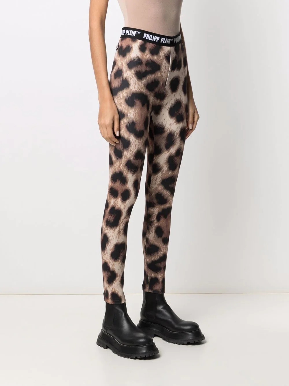 leopard-print biker leggings - 3