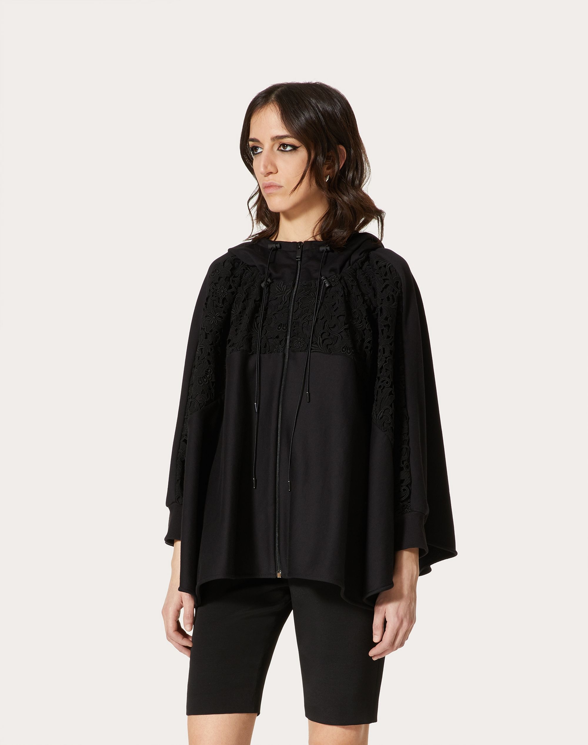 JERSEY AND MACRAMÉ OVERSIZE SWEATSHIRT - 3