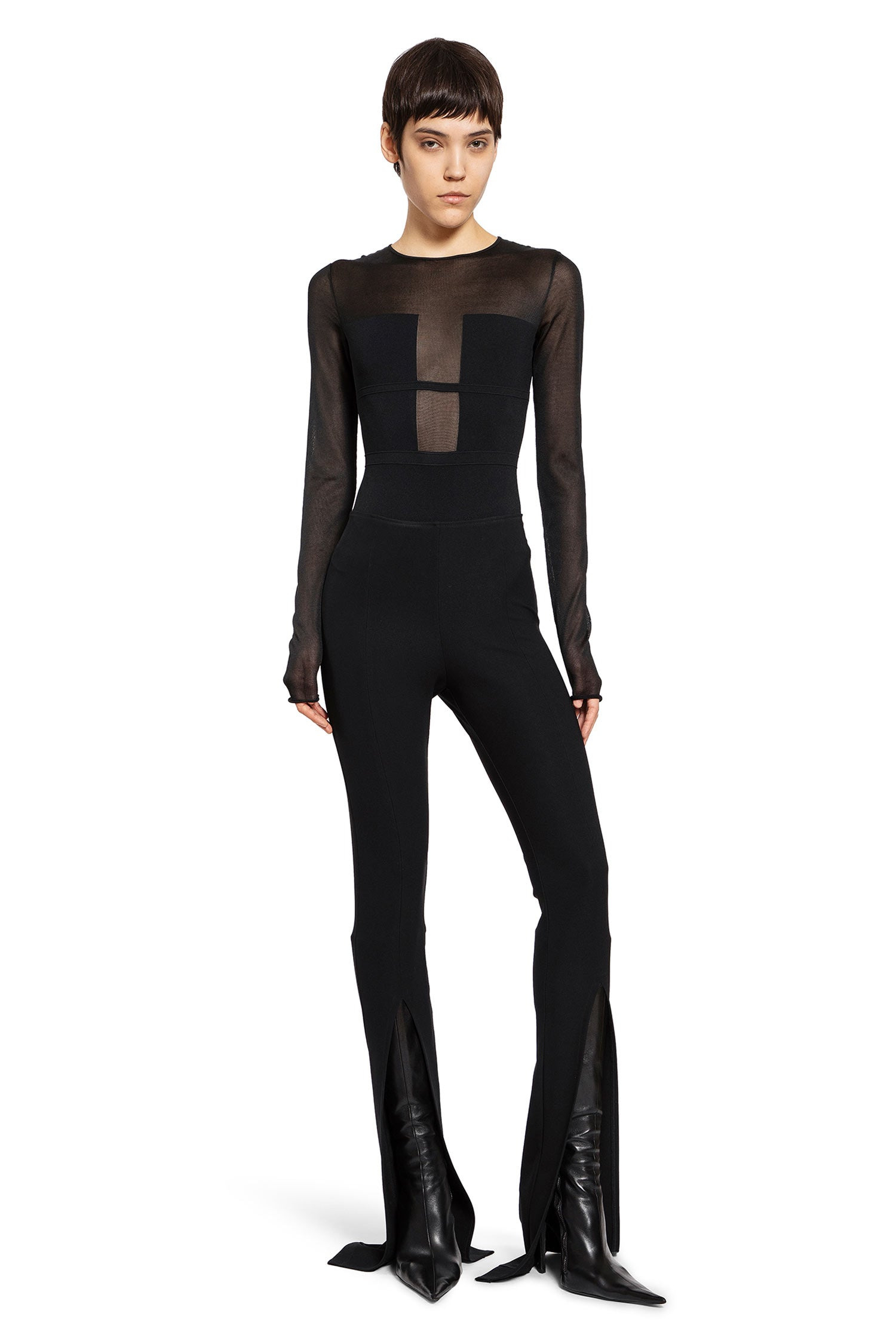 Fitted Trousers With Front Split - 4