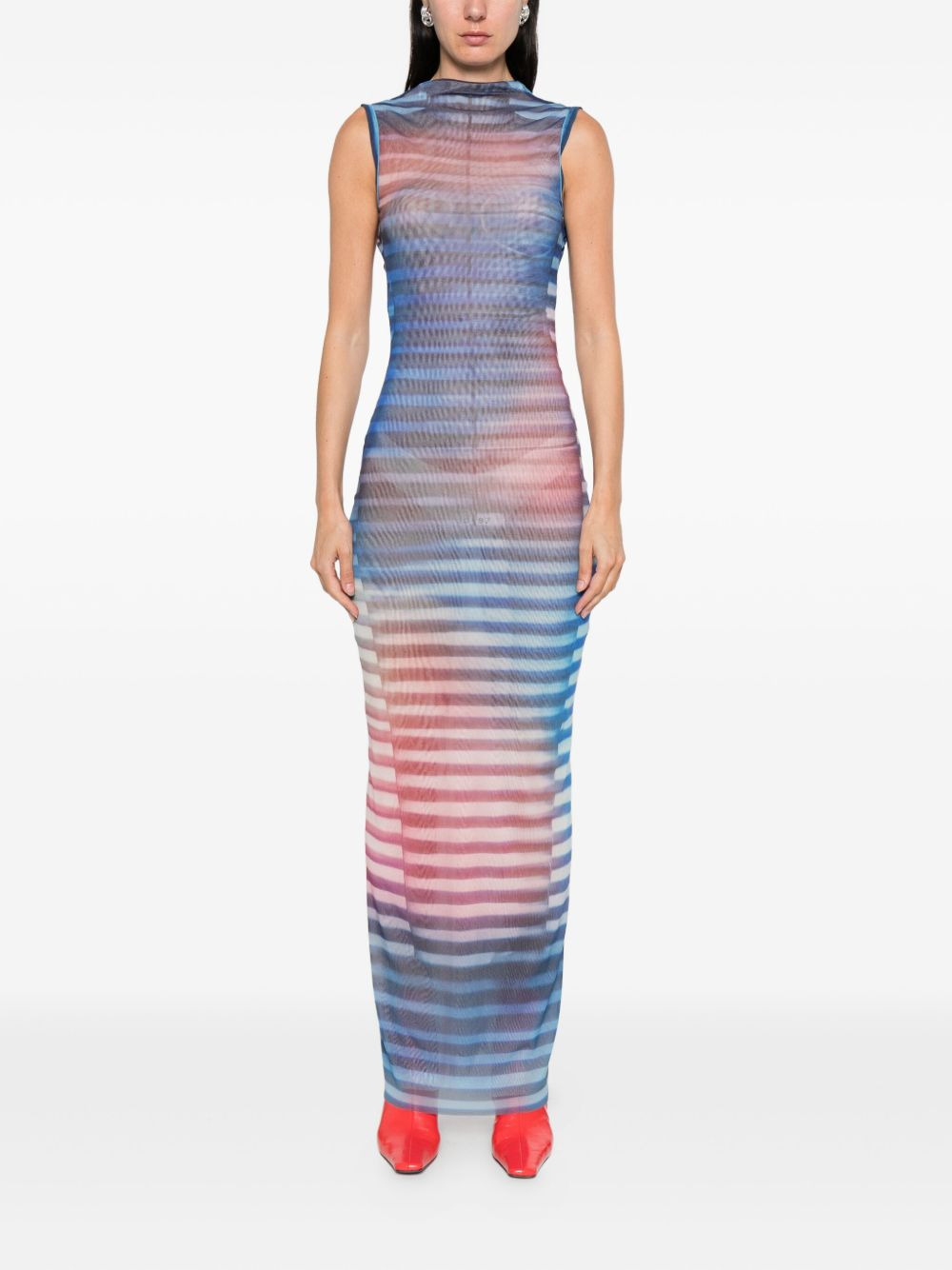 striped sleeveless dress - 2