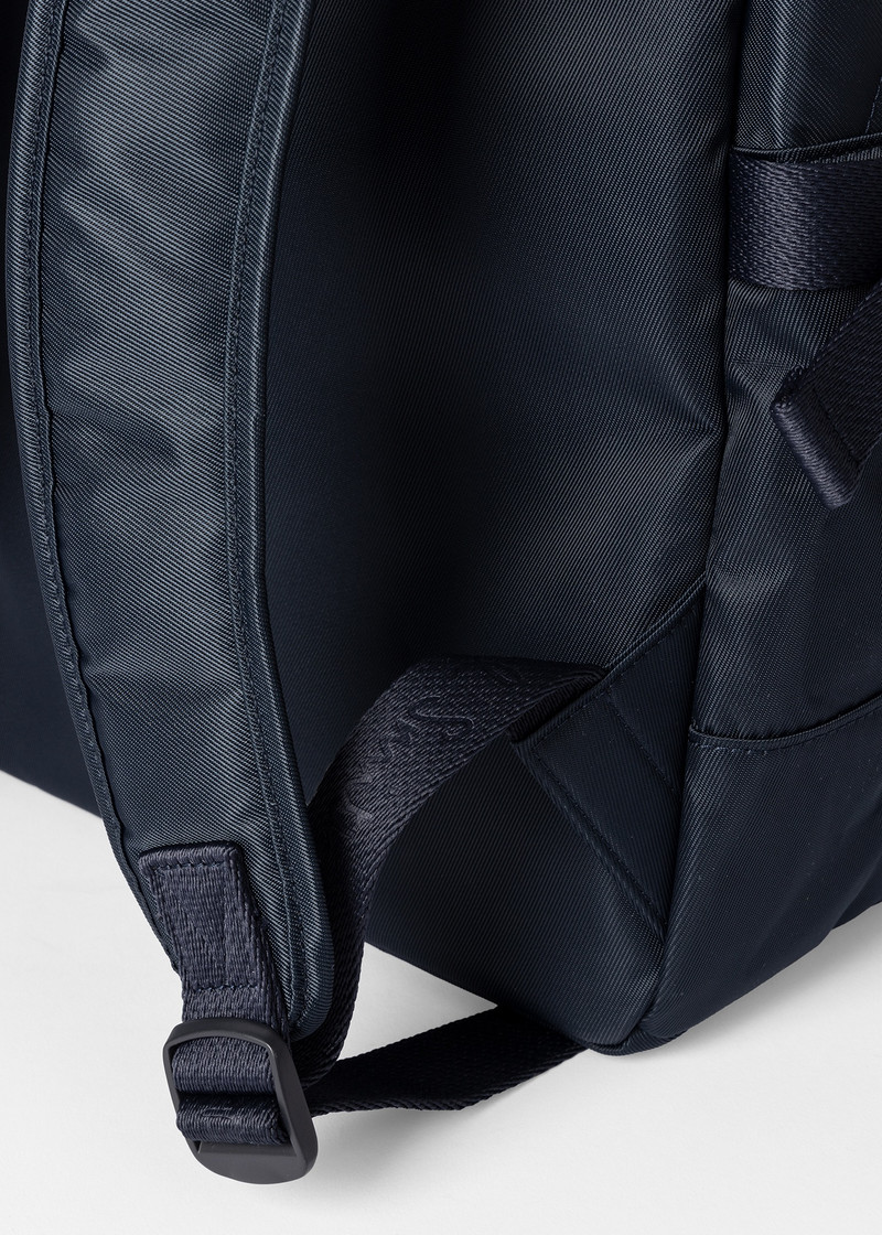 Navy 'Sports Stripe' Nylon Backpack 4
