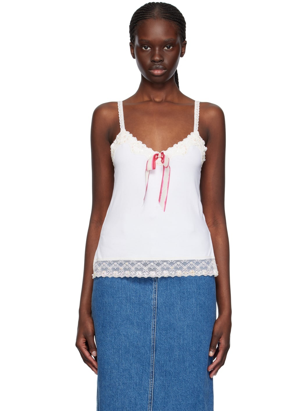 White Sequinned Camisole - 1
