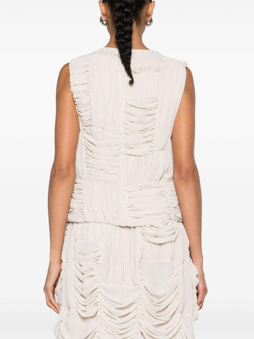 sleeveless ruched blouse - 4