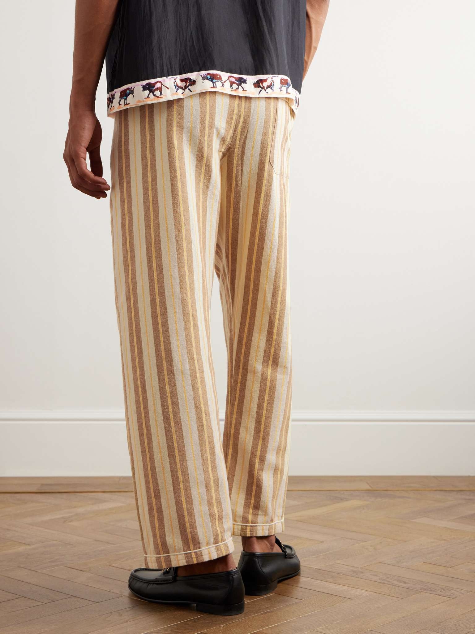 Straight-Leg Striped Cotton Trousers - 4