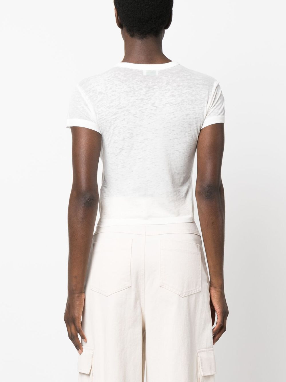 logo-print cropped T-shirt - 4