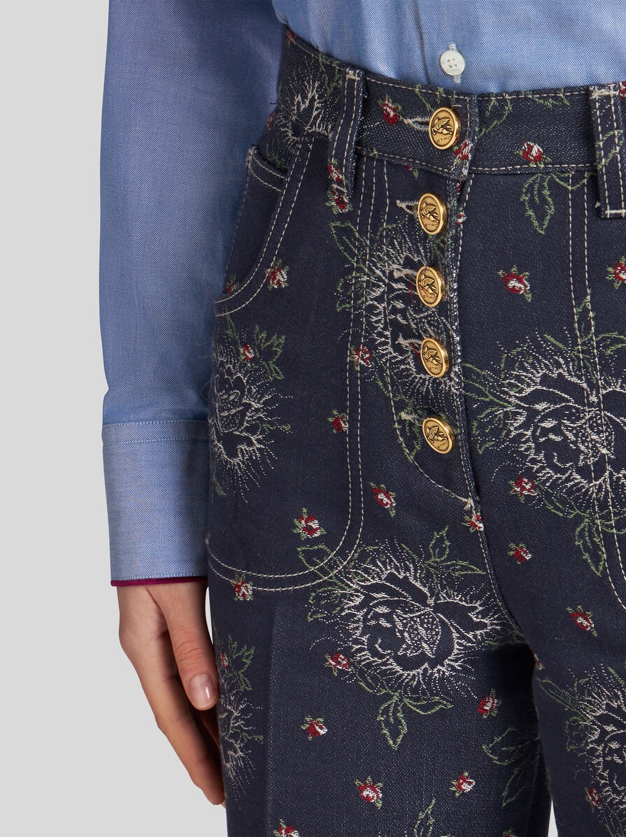 FLARED JACQUARD JEANS - 3