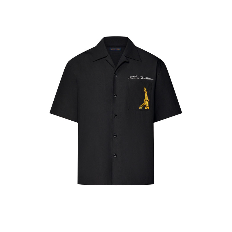 Open Collar Short-Sleeved Cotton Shirt 1