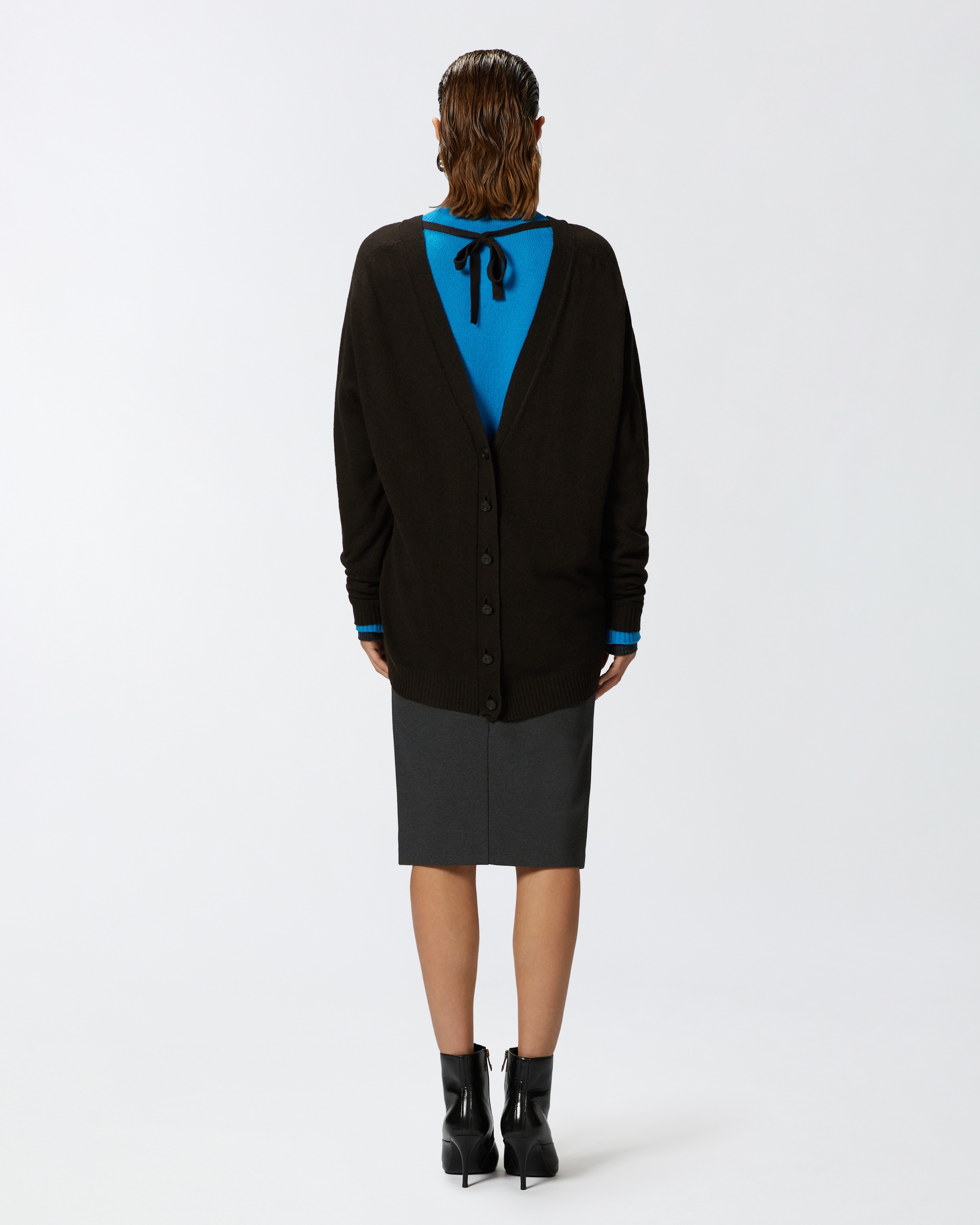 WOOL AND CASHMERE DOUBLE BUTTONED CARDIGAN - 4