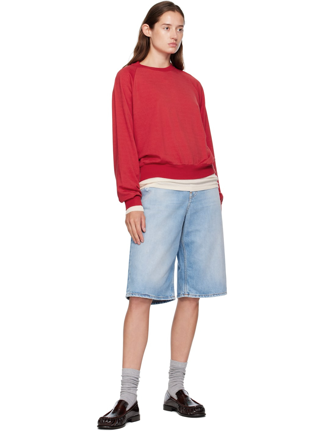 Blue Loose-Fit Denim Shorts - 4