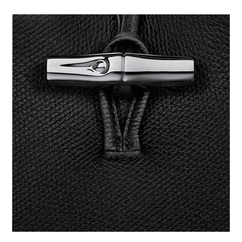 Le Roseau S Handbag Black - Leather 7