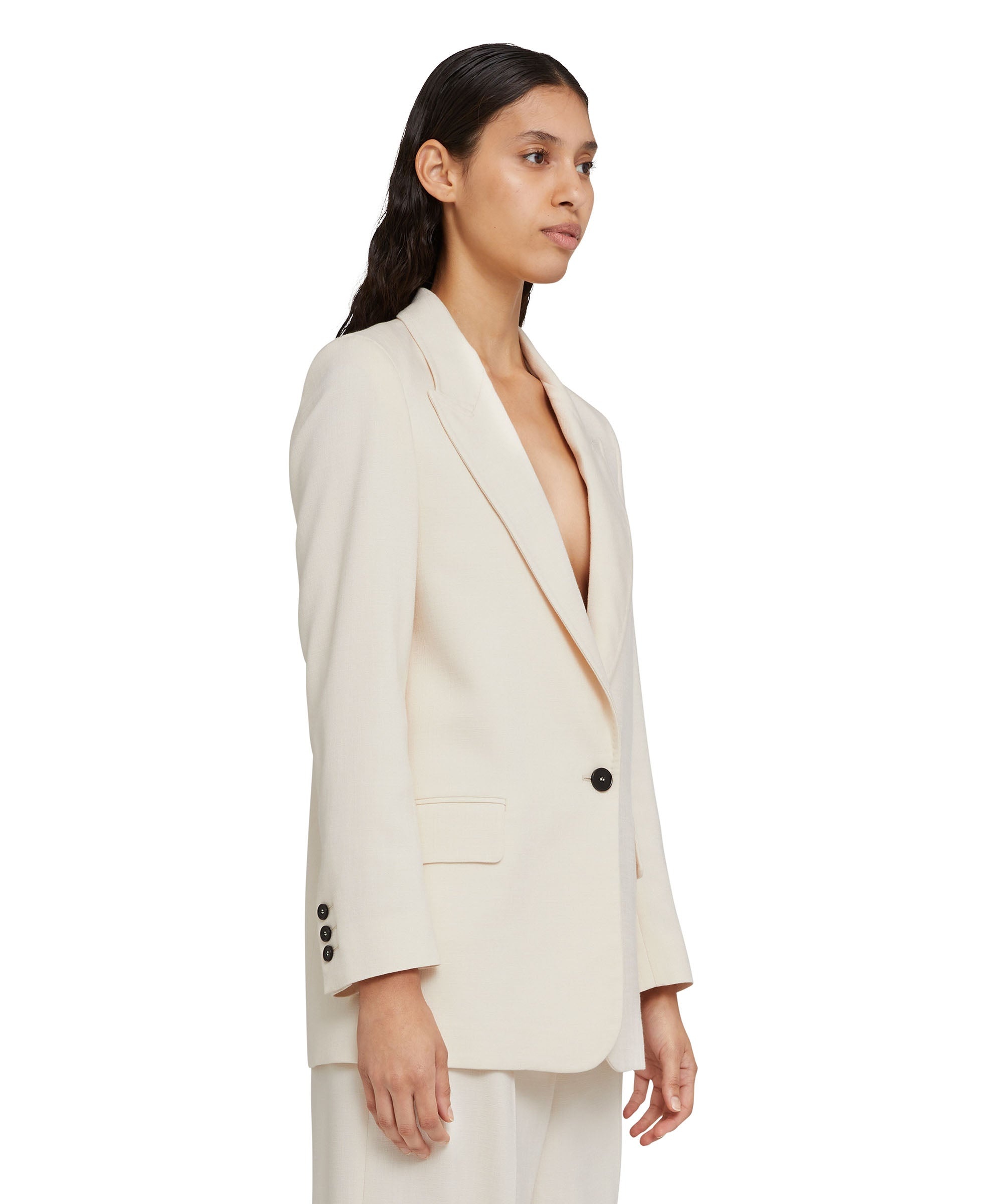 Coarse viscose single-breasted blazer - 5