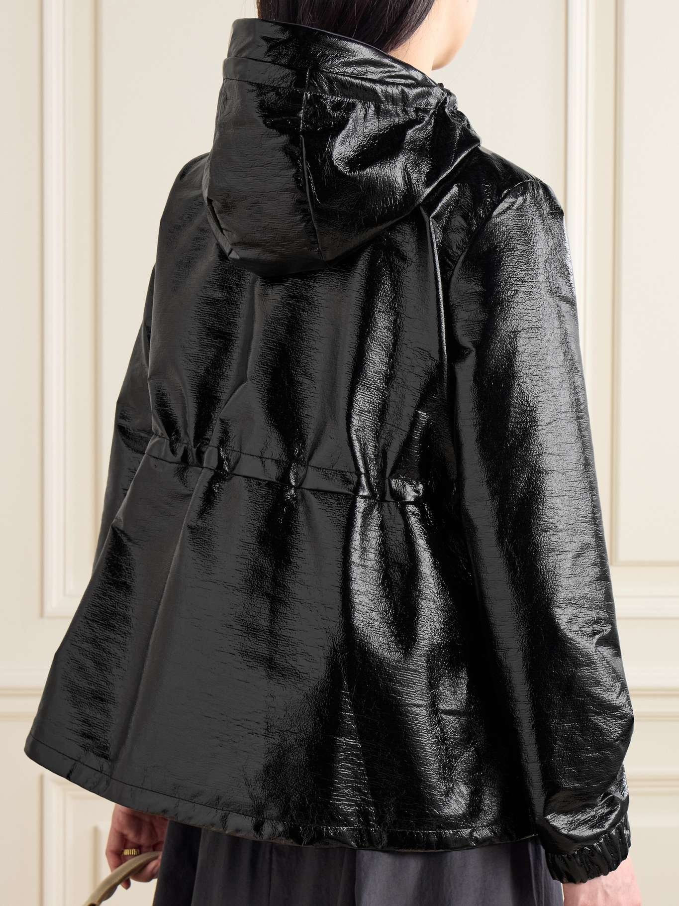 Agnou faux patent-leather parka - 4