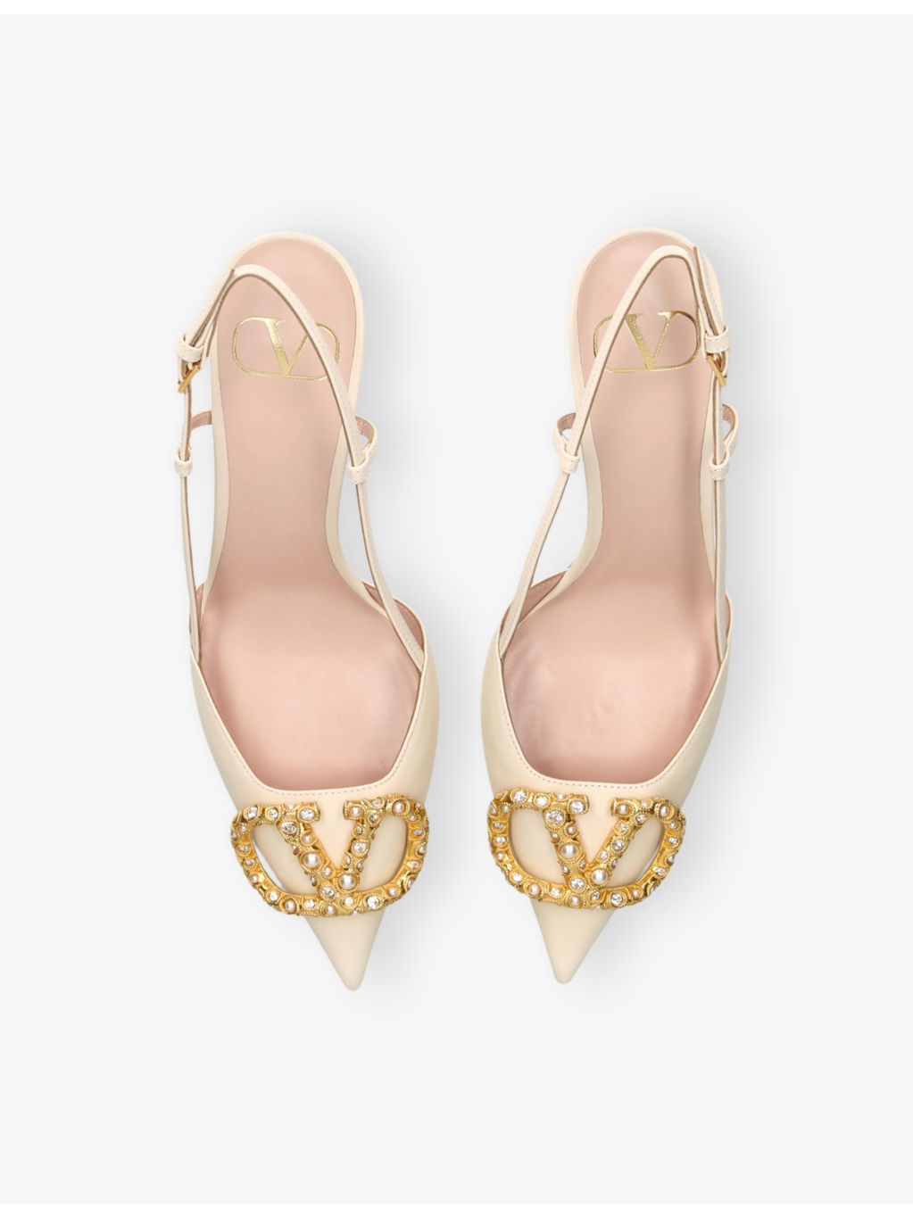 Vlogo 80 Crystal-Embellished Leather Slingback Courts - 2