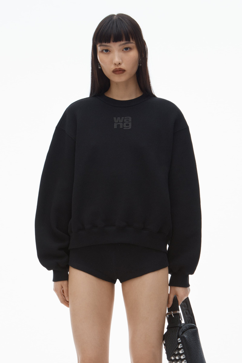 ESSENTIAL TERRY CREW SWEATSHIRT W/ PUFF PAINT LOGO 2