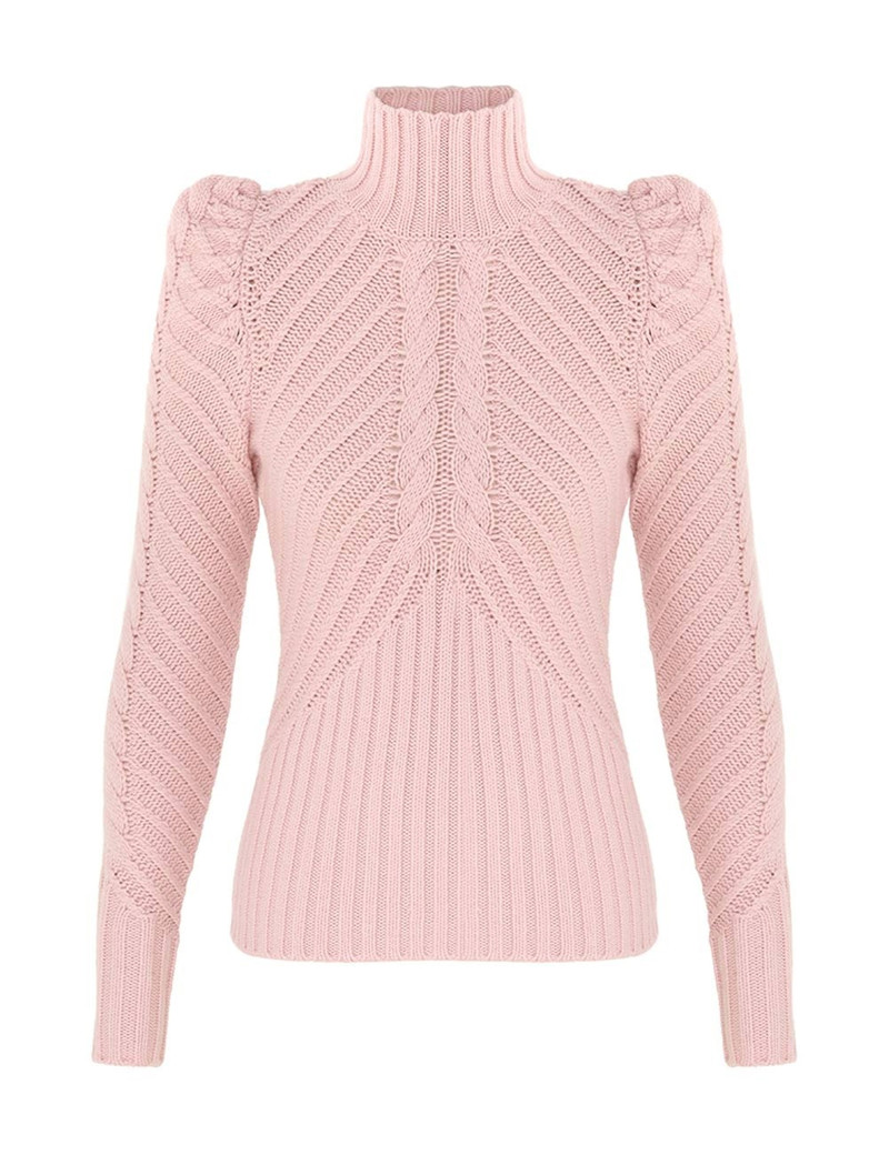 CRUSH TURTLENECK CABLE SWEATER 1