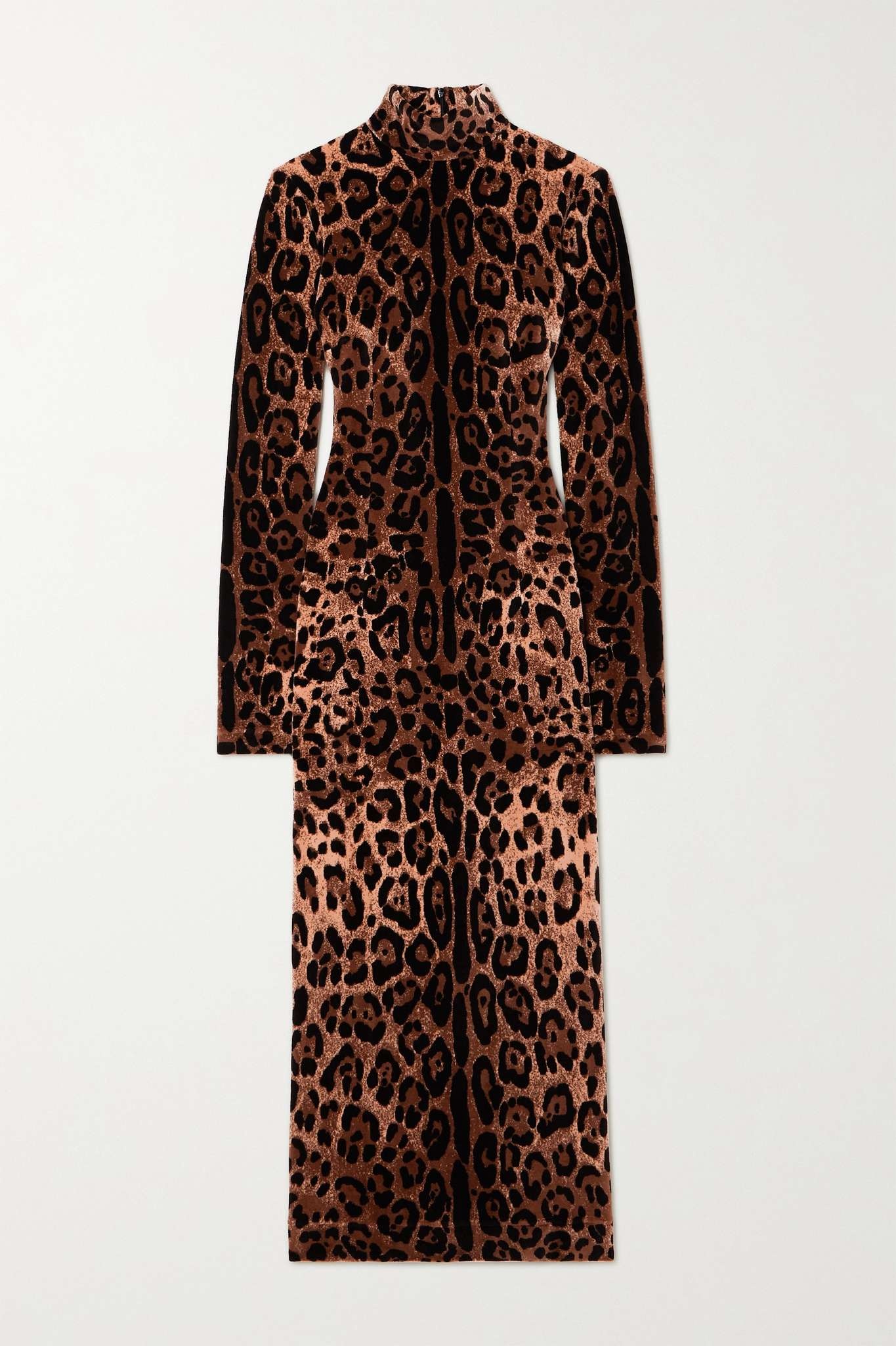 Leopard-jacquard stretch-cotton chenille midi dress - 1