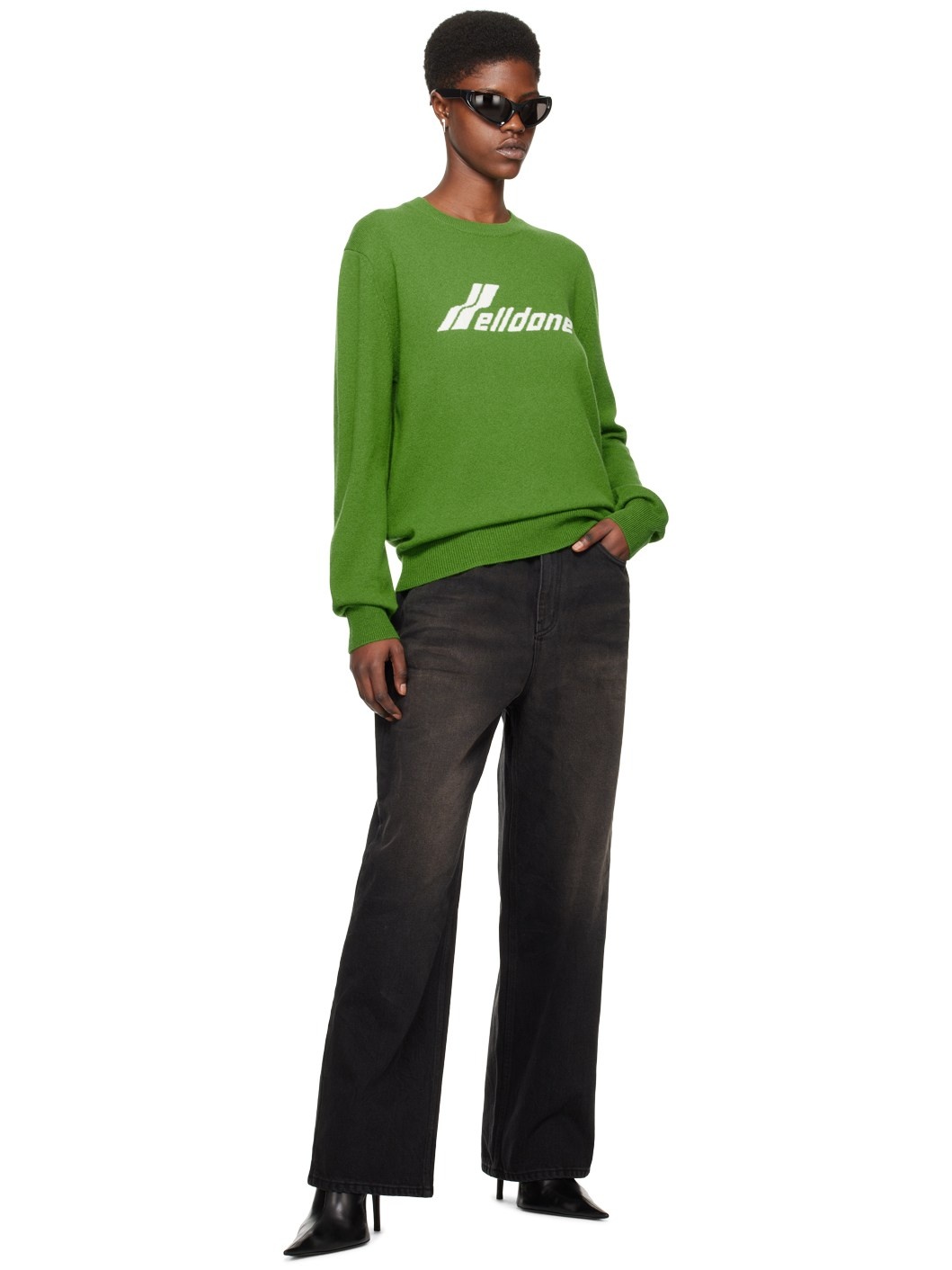 Green Jacquard Sweater - 4