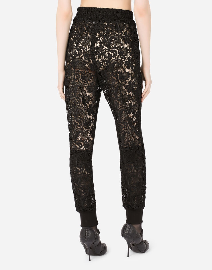 Macramé jogging pants with crystal DG embellishment - 5