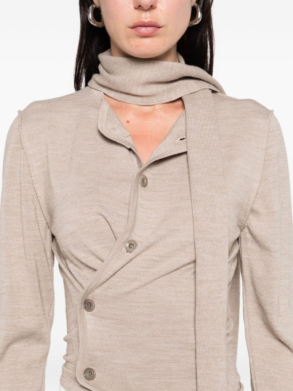 tied-neck button-detail top - 5
