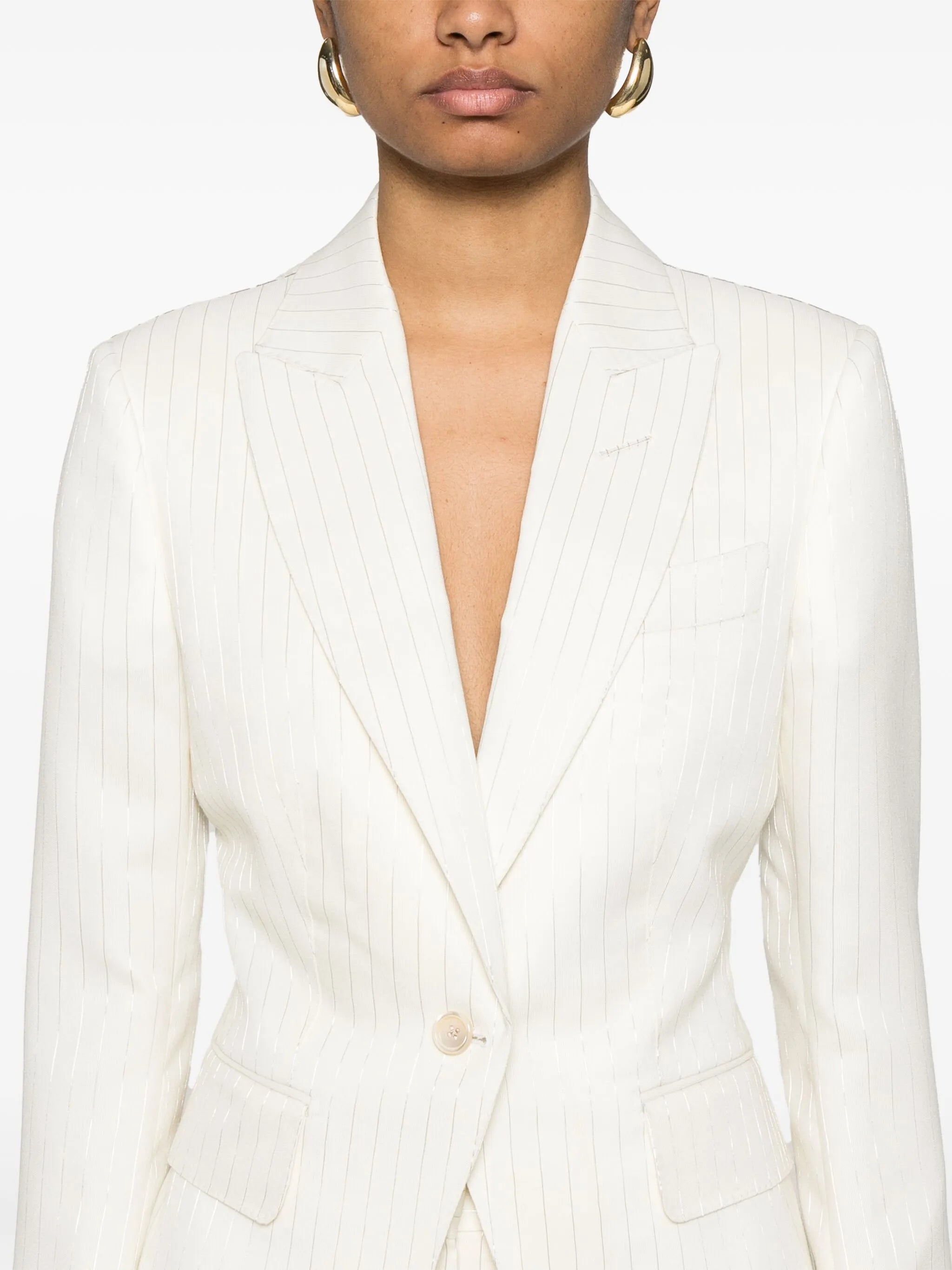 Pinstriped Blazer - 3