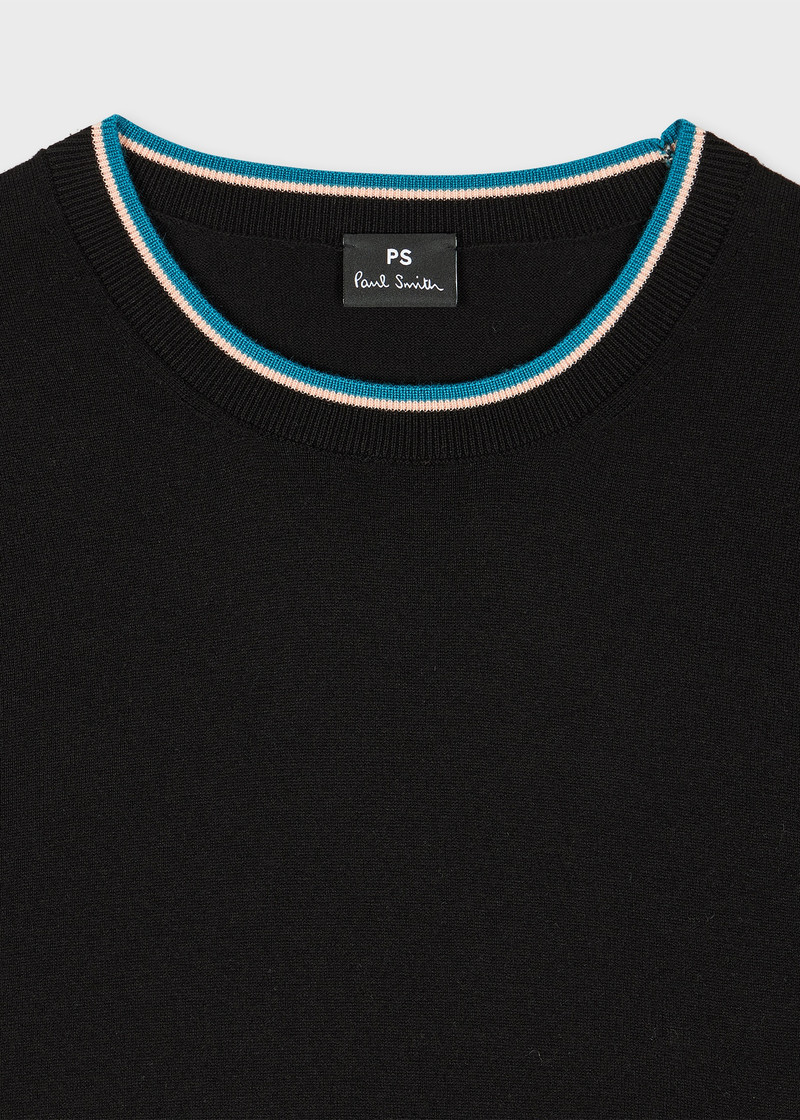 Paul Smith Women's Black Knitted Top with Frill Sleeves outlook
