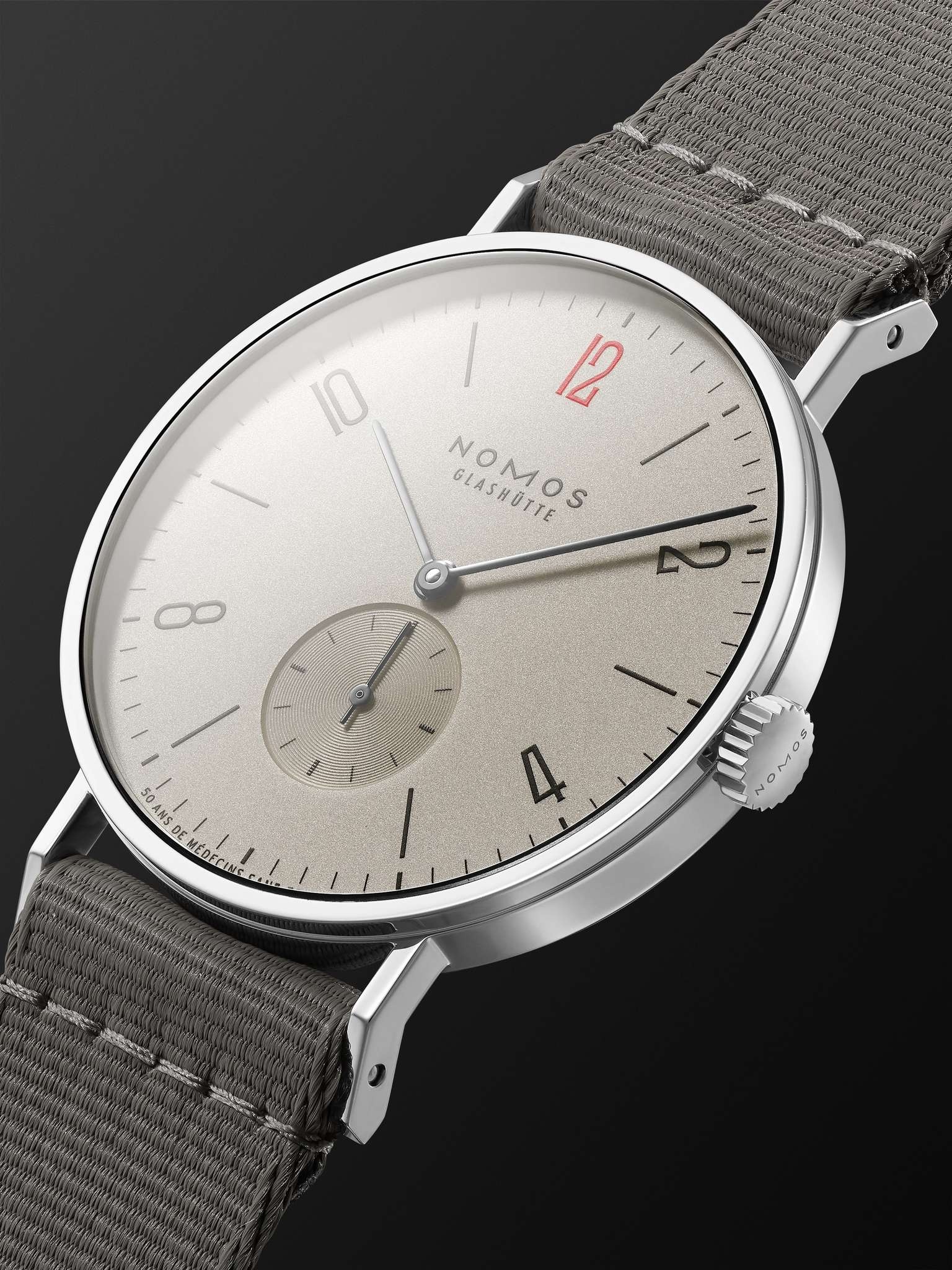 Tangente 38 Limited Edition Hand-Wound 37.5mm Stainless Steel and Canvas Watch, Ref. No. 165.S50 - 4