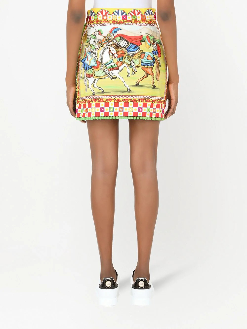 graphic-print high-waisted skirt - 4
