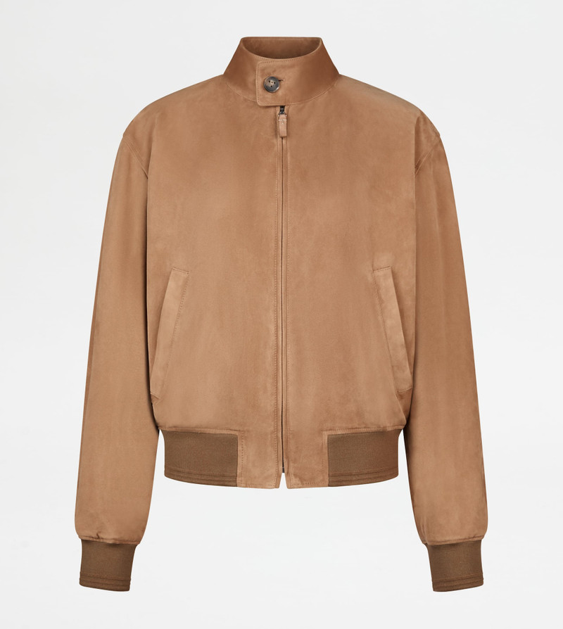 PASHMY BOMBER JACKET IN SUEDE - BEIGE 1