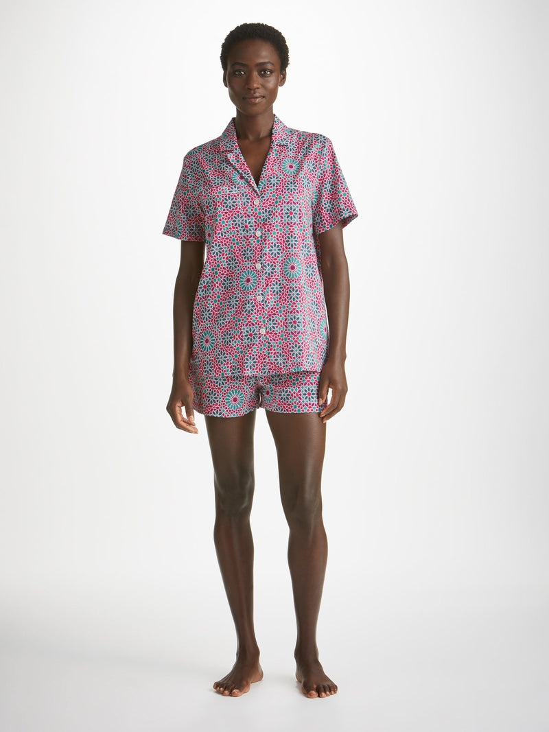 Women's Short Pajamas Ledbury 69 Cotton Batiste Pink - 3