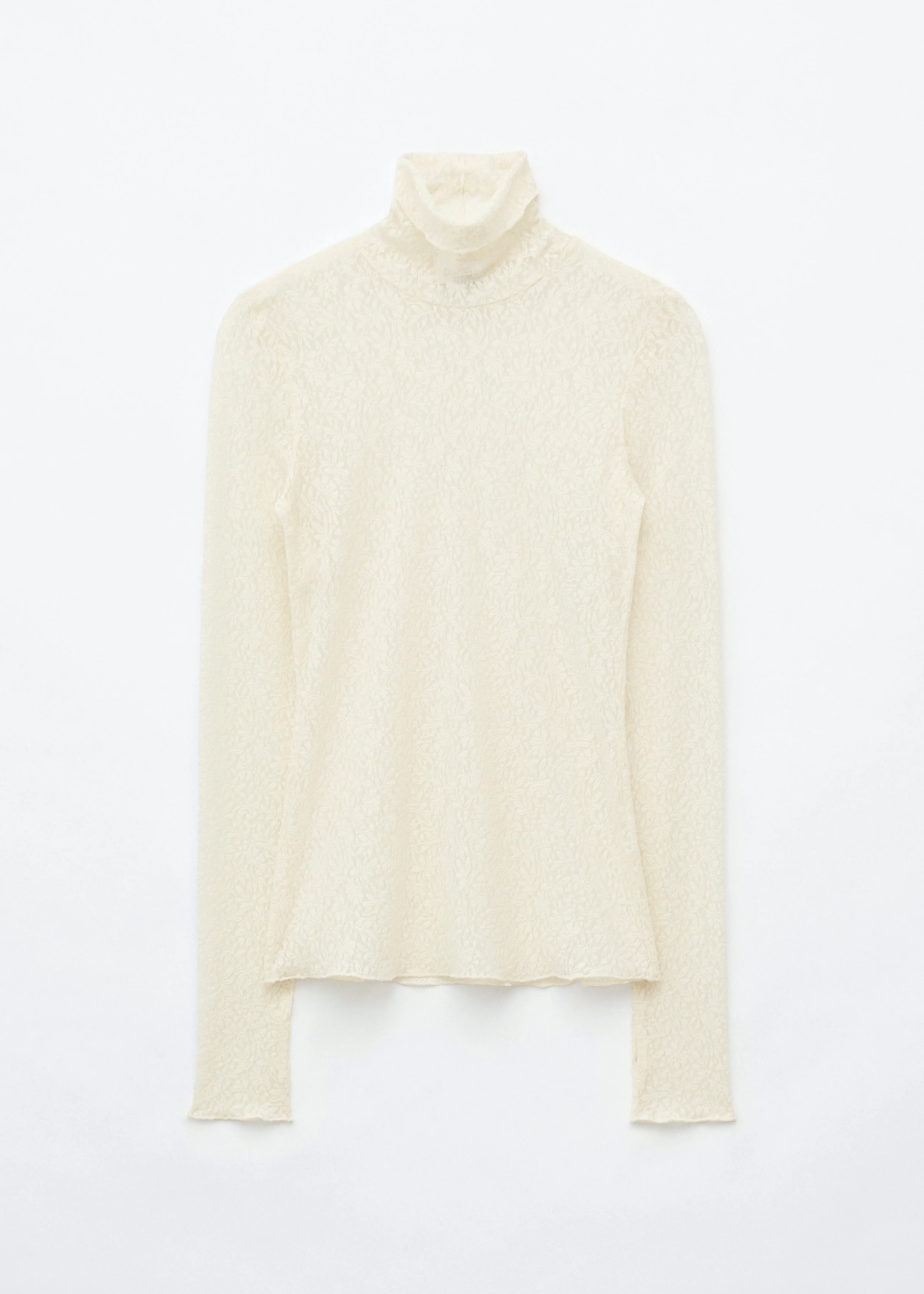 Lace Turtleneck Top - 1