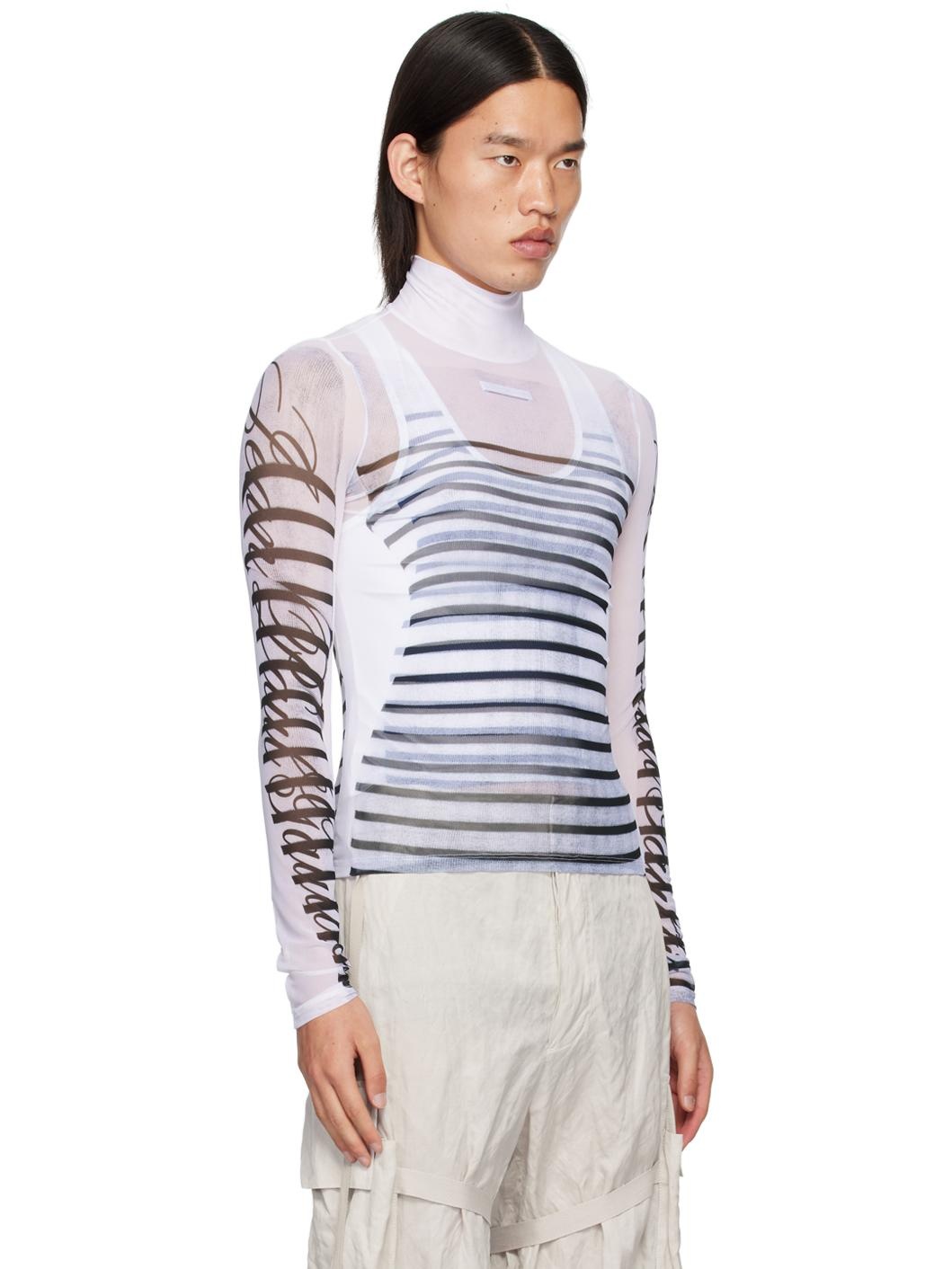 White & Black 'The Marinère' Turtleneck - 2