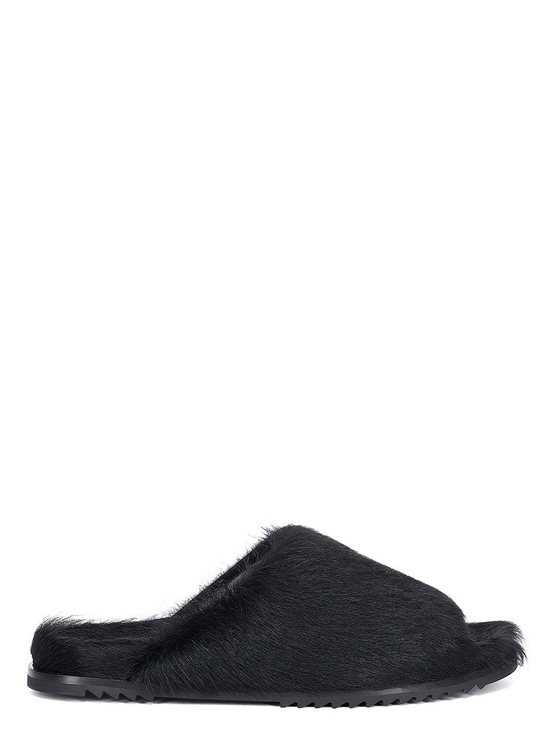 fured open-toe slides 1