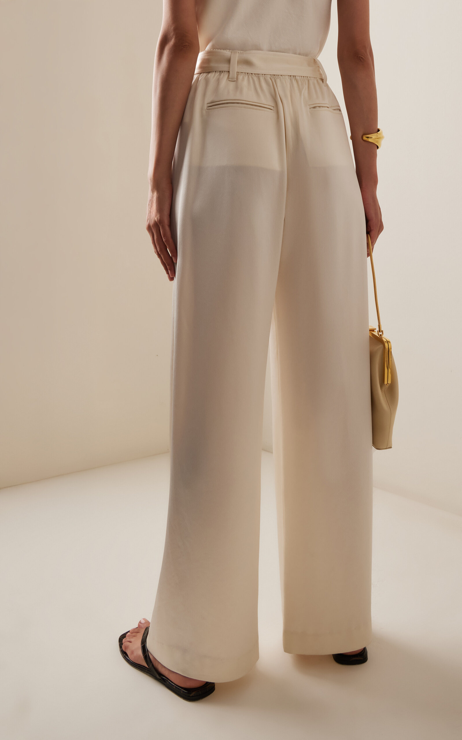 Barb Tailored Satin Pants white - 4