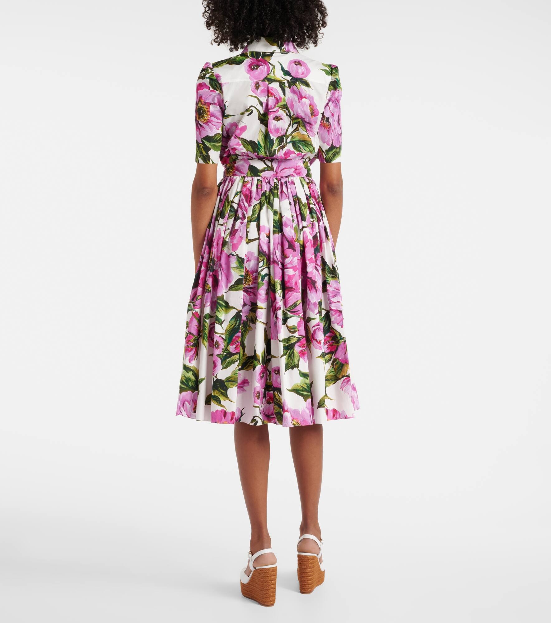 Floral cotton midi dress - 3