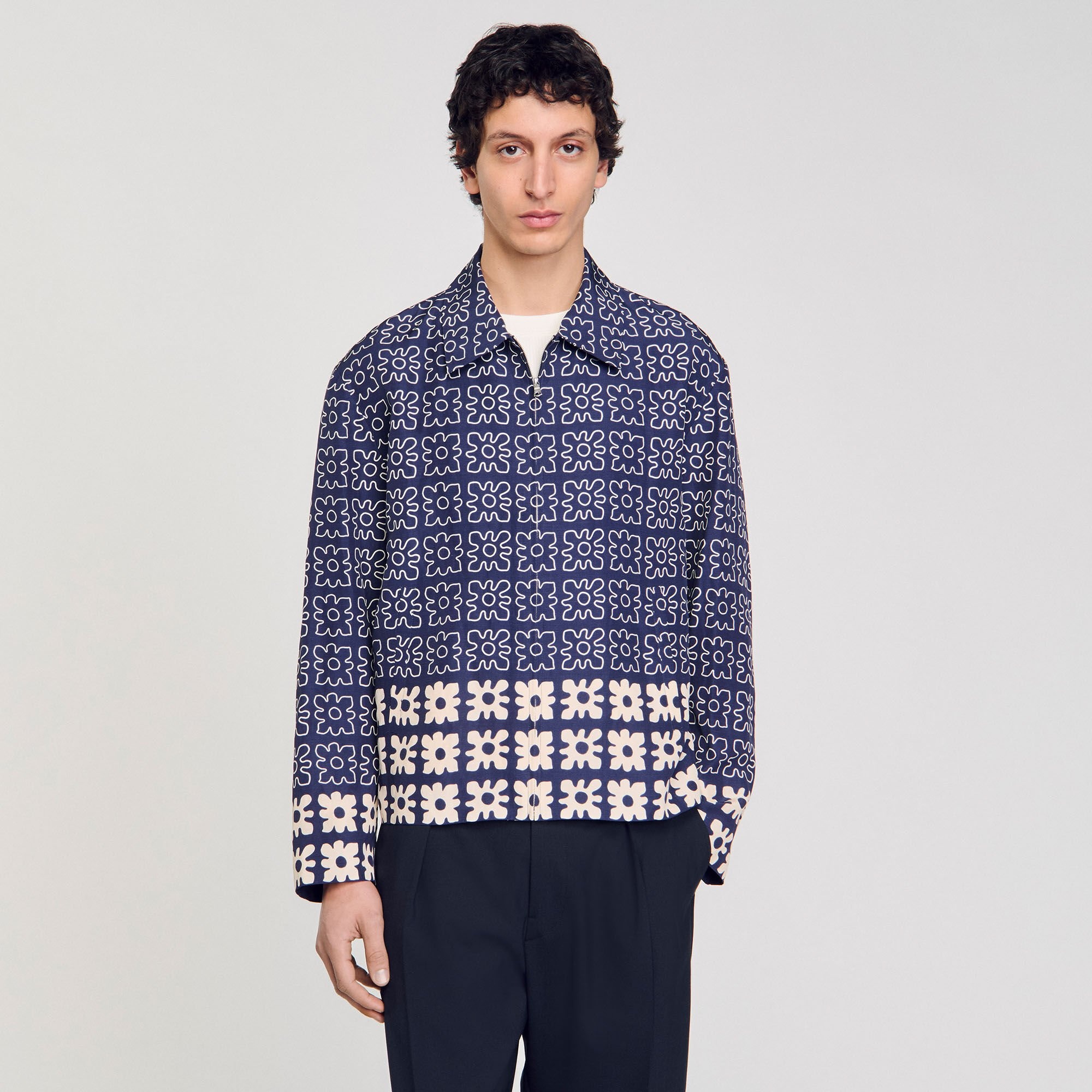 JACKET WITH FLORAL MOTIF - 4