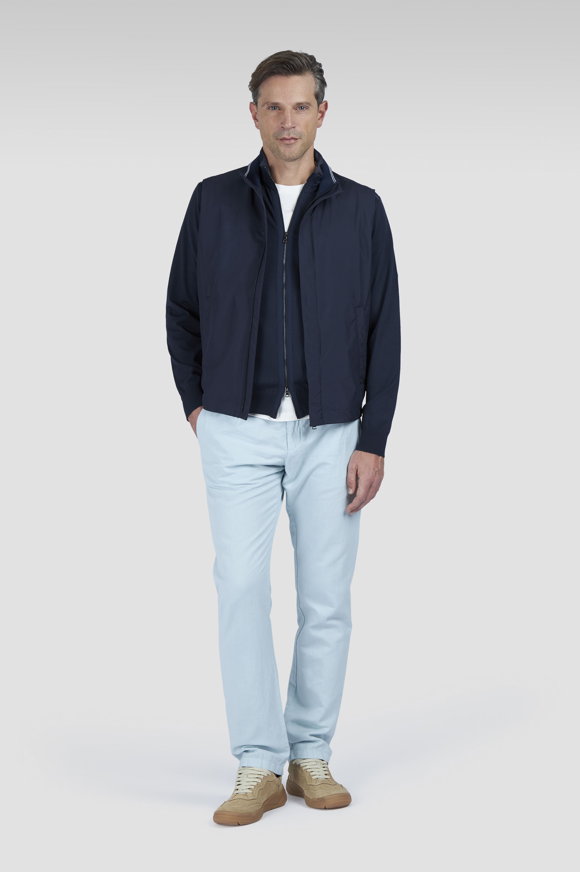 CHINO PANTS IN LINEN AND COTTON - 2