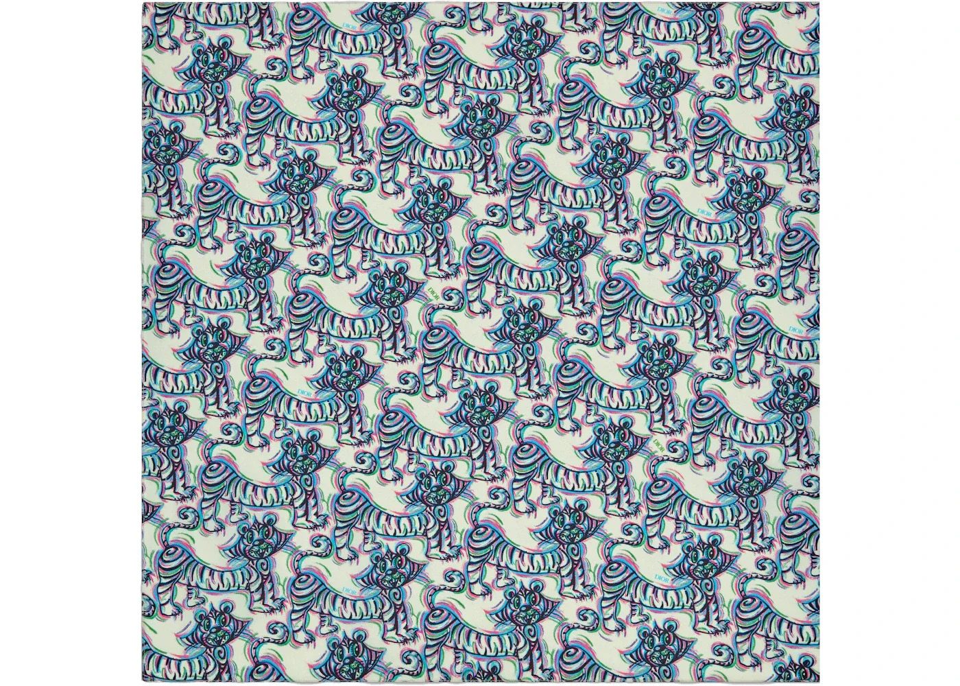 Dior x Kenny Scharf Bandana Tiger Print Multicolor - 1