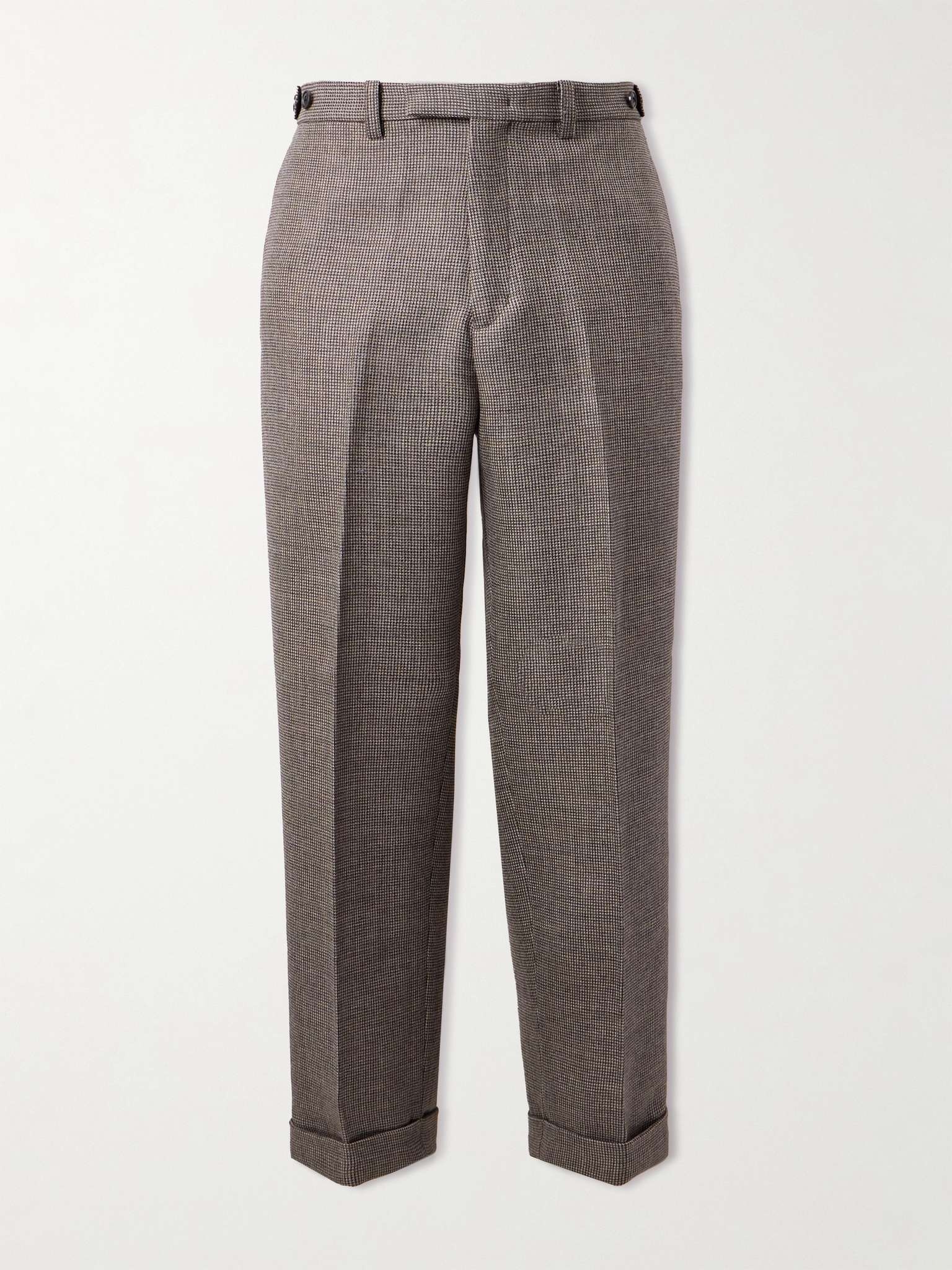 Straight-Leg Checked Wool Suit Trousers - 1