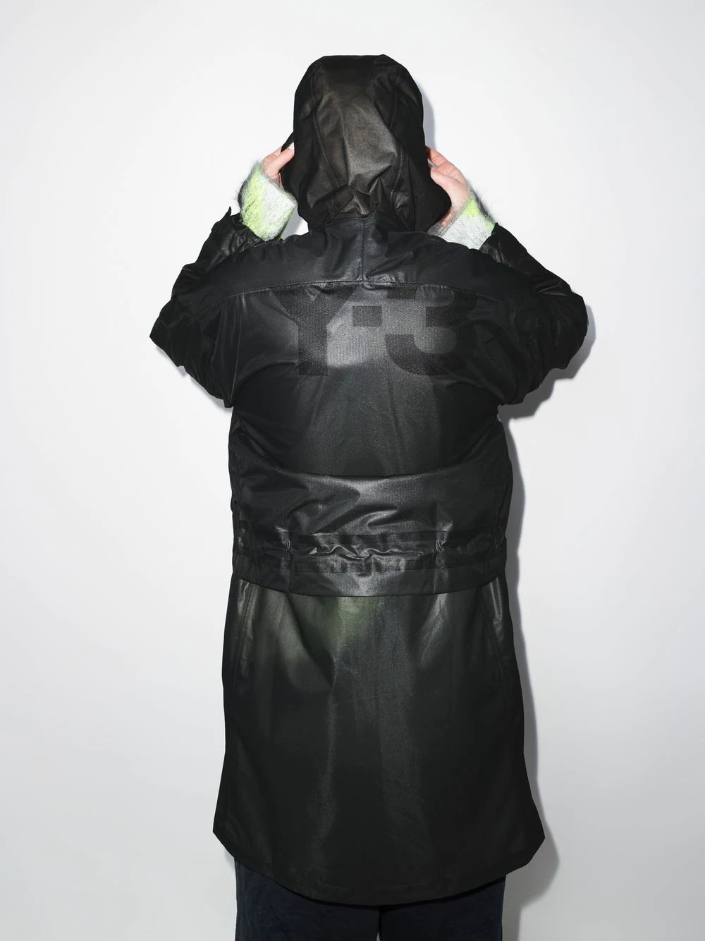 hooded midi raincoat - 3