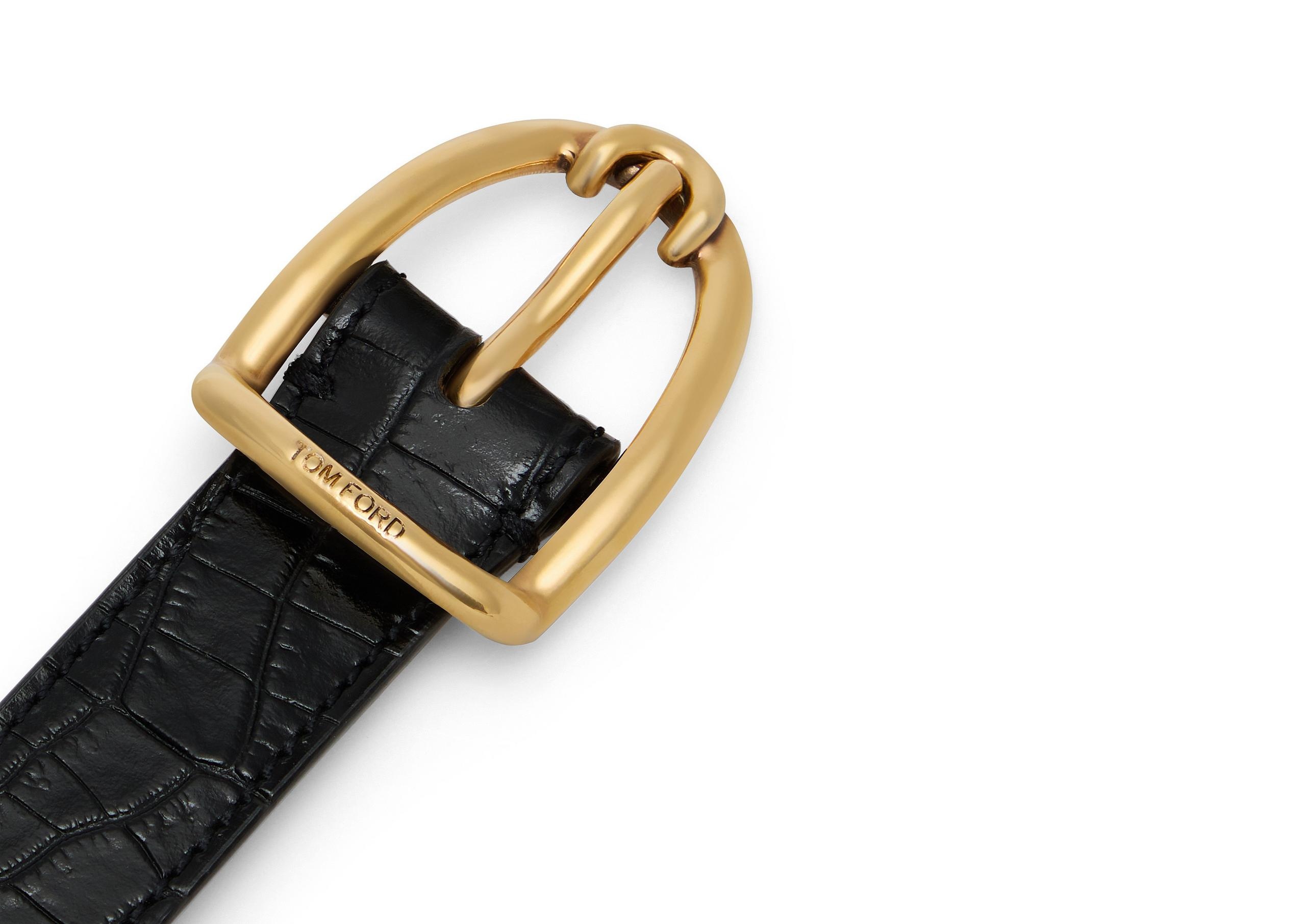 PRINTED ALLIGATOR ANGLED BUCKLE BELT - 3