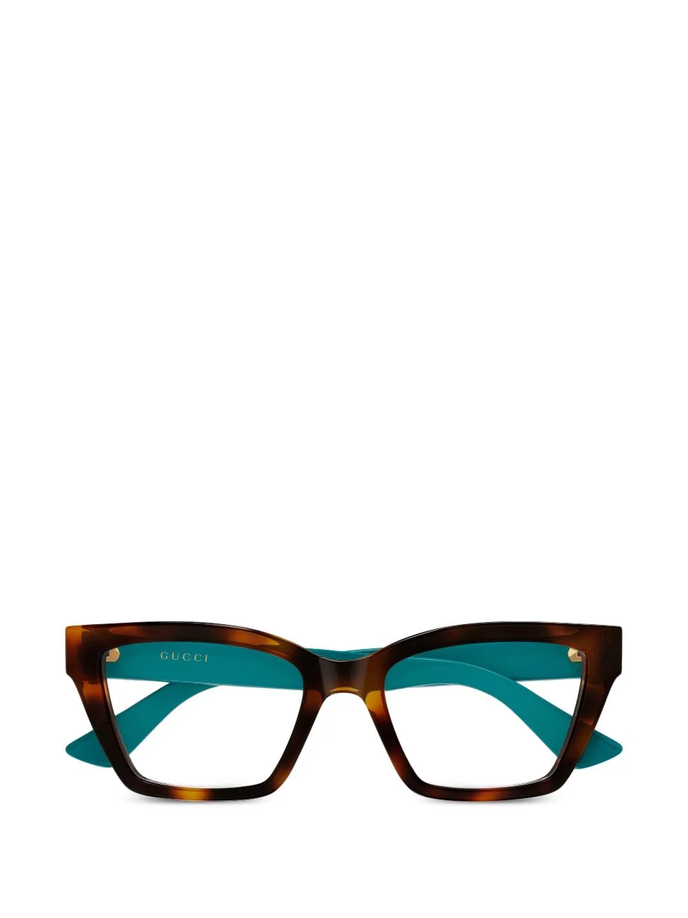 tortoiseshell-effect cat-eye frame glasses - 1
