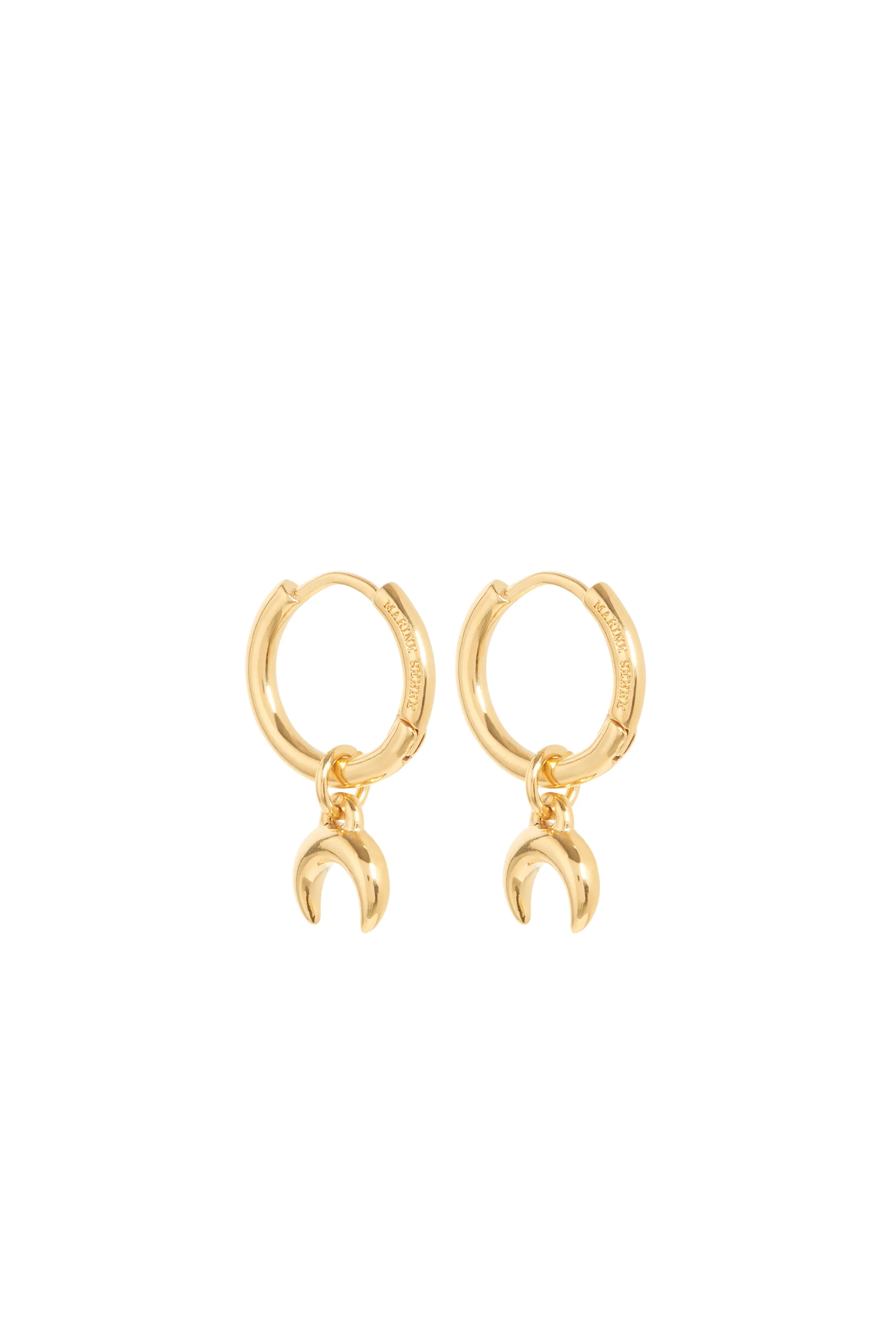 Gold Plated Moon Mini Creoles - 1