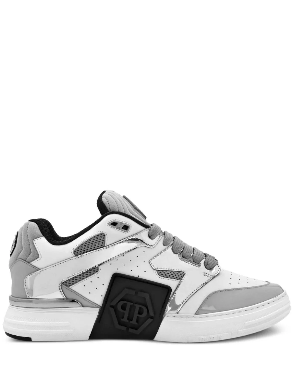 Mix logo-patch sneakers - 1