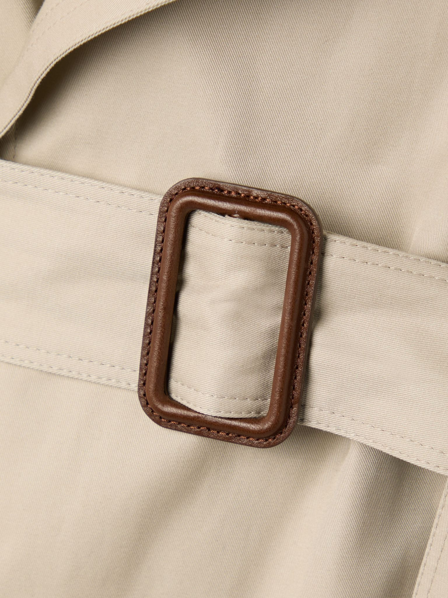 Oversized belted cotton-twill trench coat Beige - 5